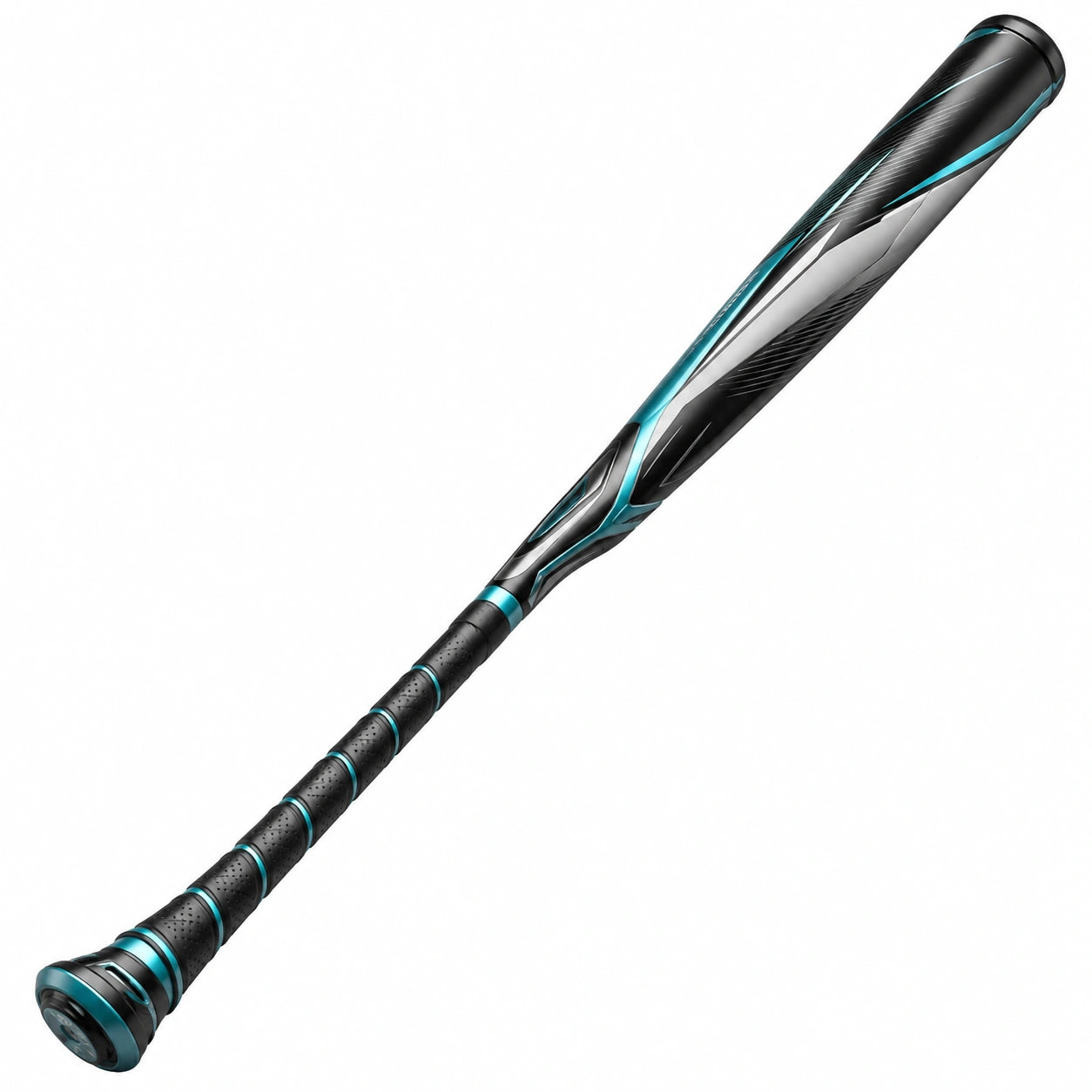 Bate de béisbol aerodinámico negro y azul