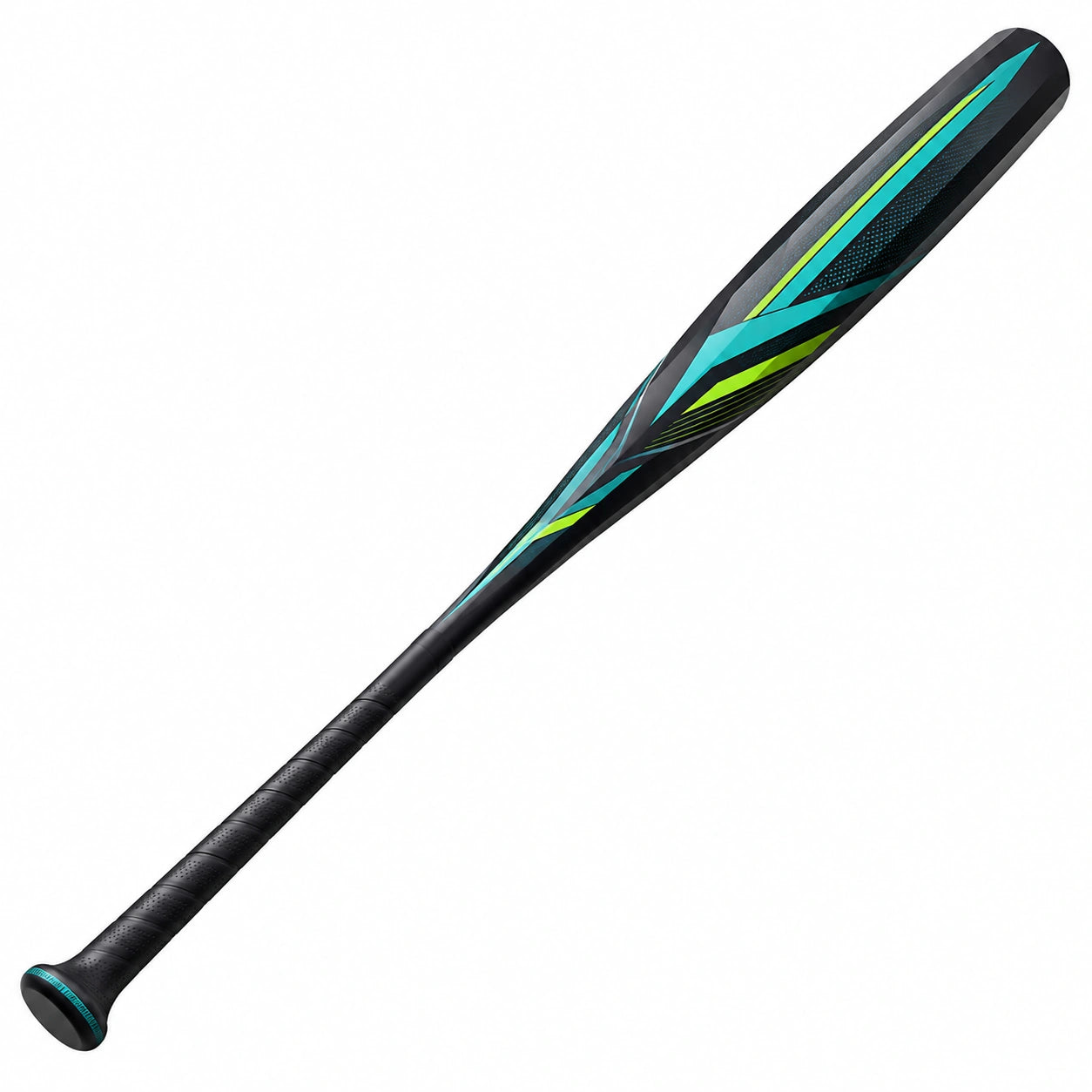 Bate de béisbol aerodinámico negro y verde para adultos