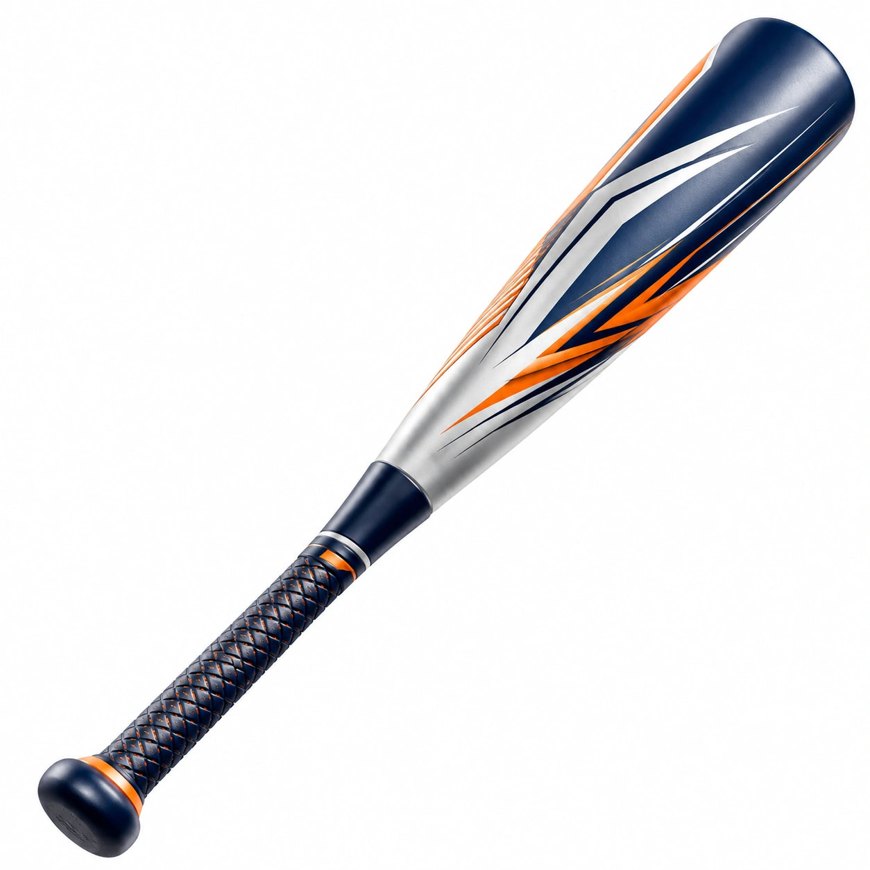 Bate de Béisbol Negro, Naranja y Plateado con Agarre Antideslizante