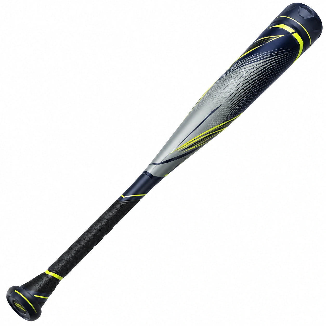 Bate de Béisbol Aerodinámico Plateado y Azul