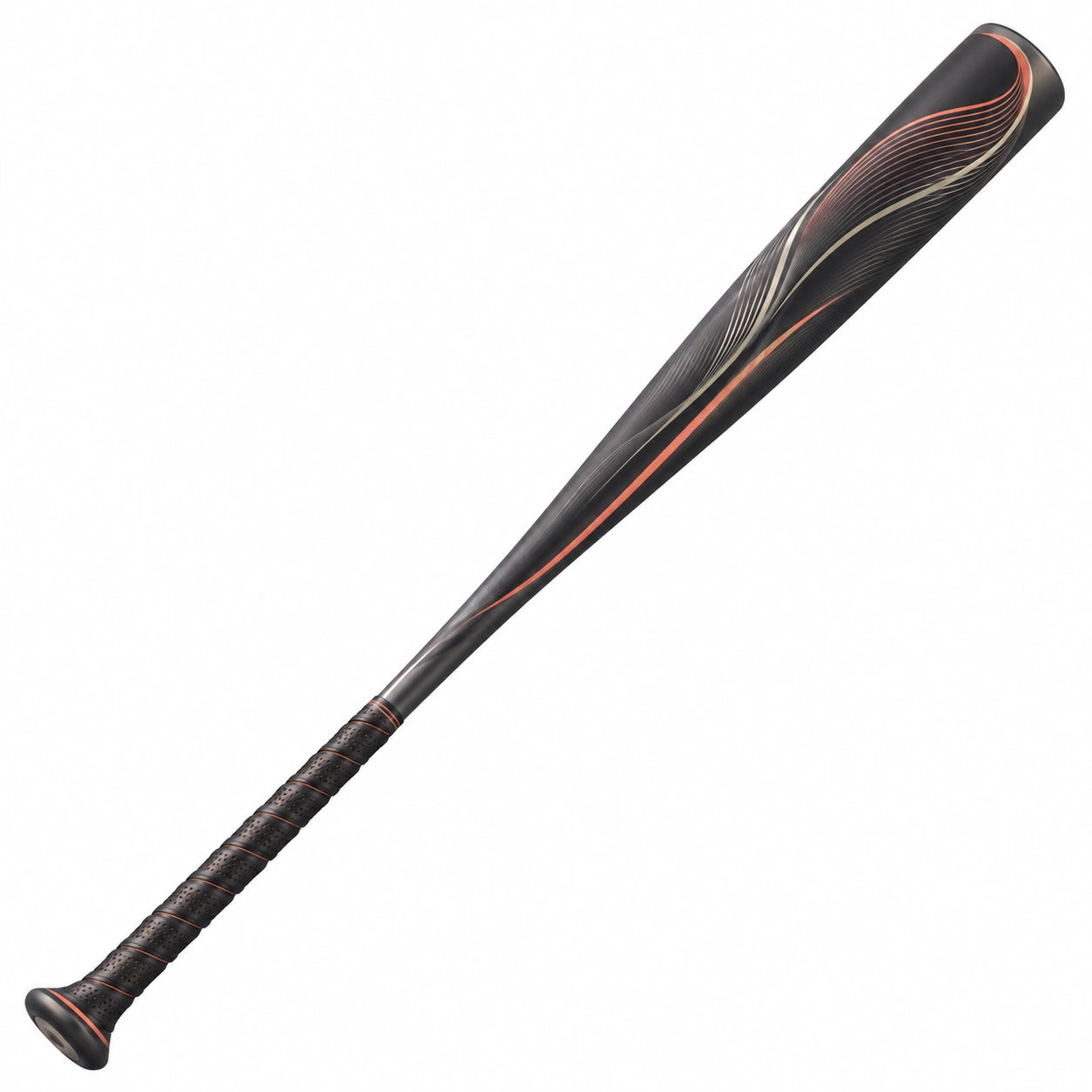 Bate de béisbol negro para adultos con diseño aerodinámico