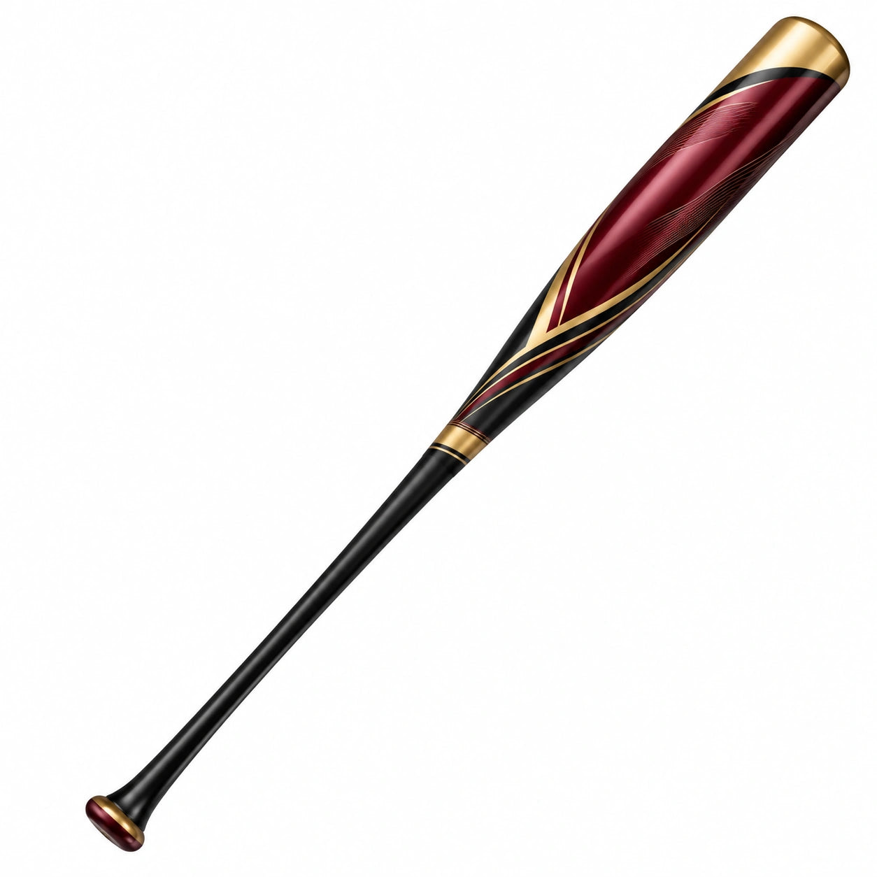 Bate de béisbol de aluminio diseño moderno rojo y dorado