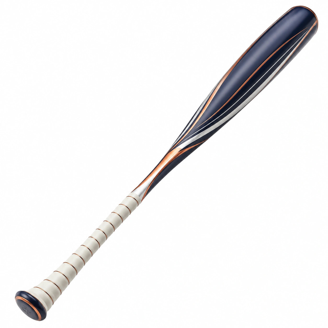 Bate de béisbol de 32 pulgadas azul y naranja con mango ergonómico