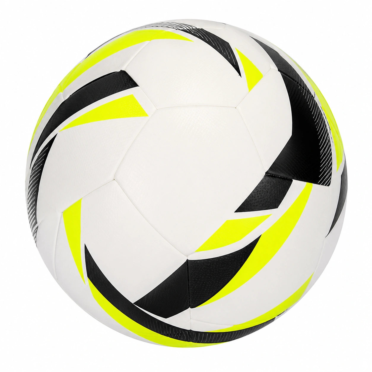 Balón de Fútbol Profesional Cosido a Máquina Blanco, Negro y Amarillo