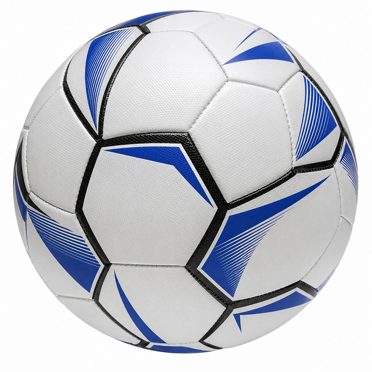 Balón de fútbol blanco y azul tamaño 5 para entrenamiento