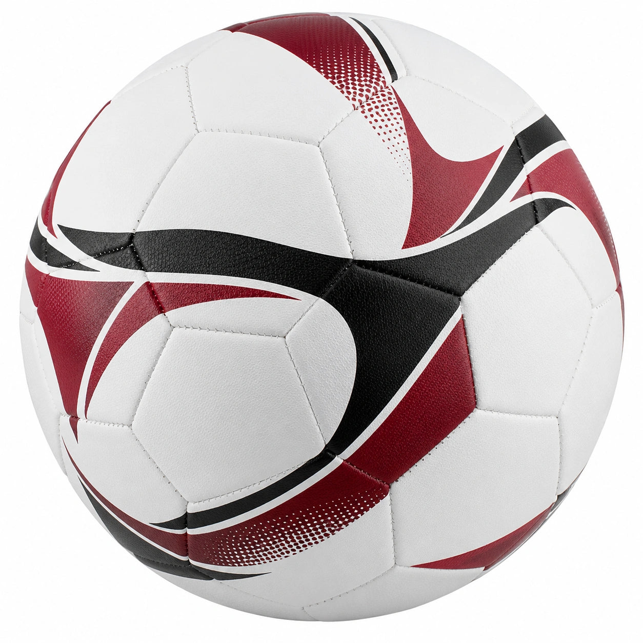 Balón de fútbol de entrenamiento para adultos blanco, rojo y negro