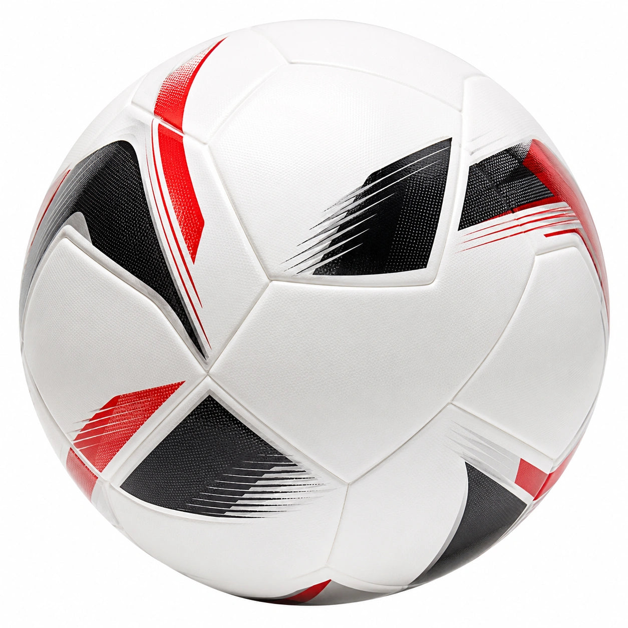 Balón de Fútbol Profesional Blanco/Rojo/Negro Tamaño 5