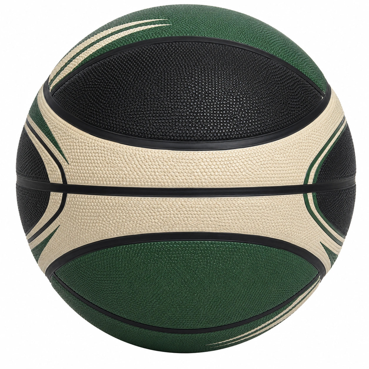 Balón de baloncesto para exteriores negro, verde y beige