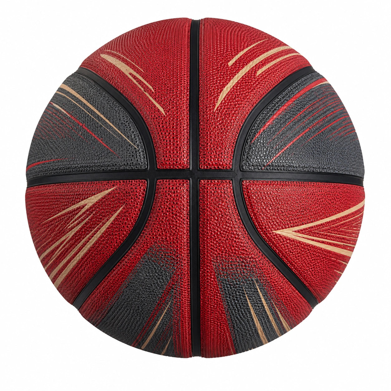 Balón de Baloncesto Rojo y Negro para Interior y Exterior