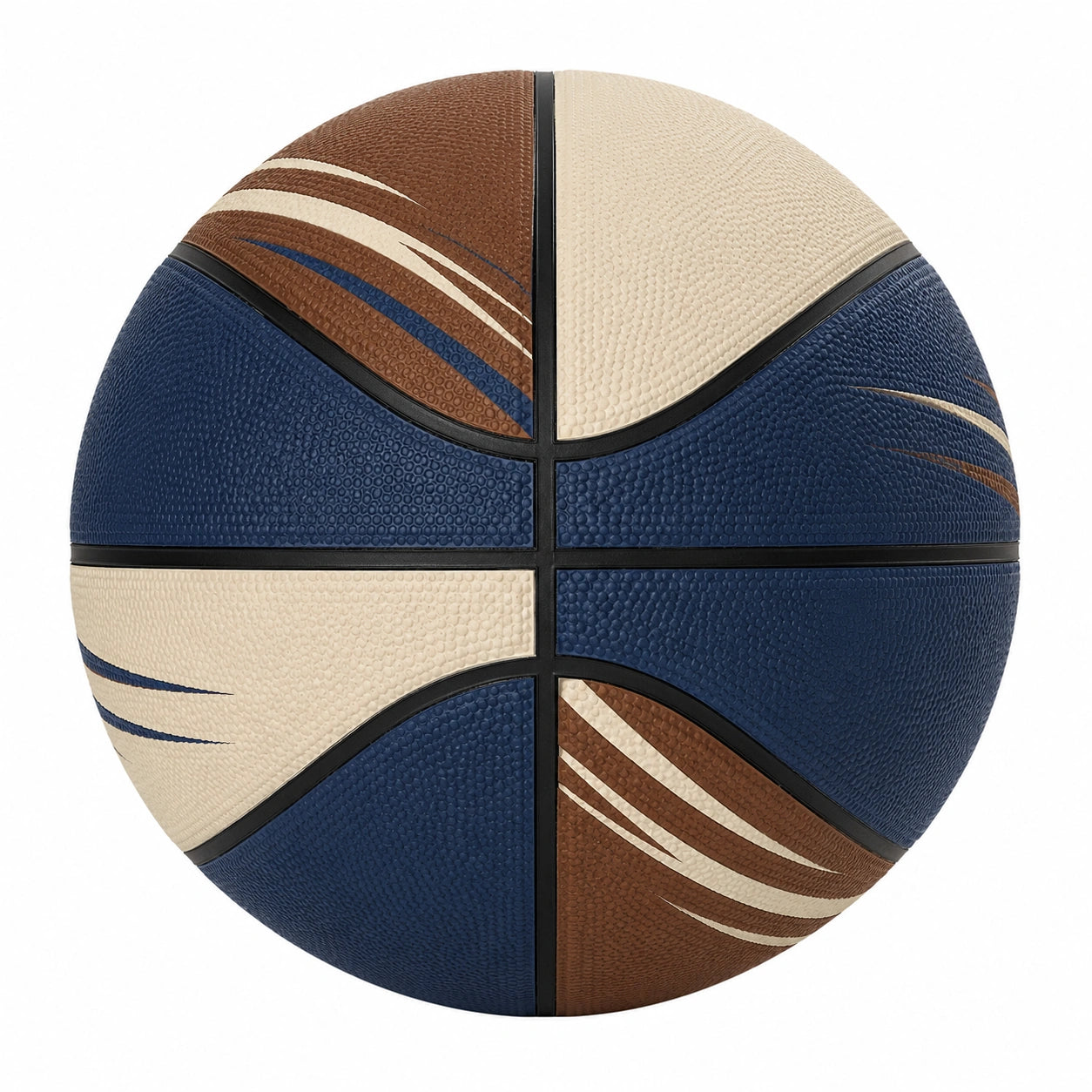 Balón de Baloncesto Multicolor Diseño Azul, Marrón y Beige