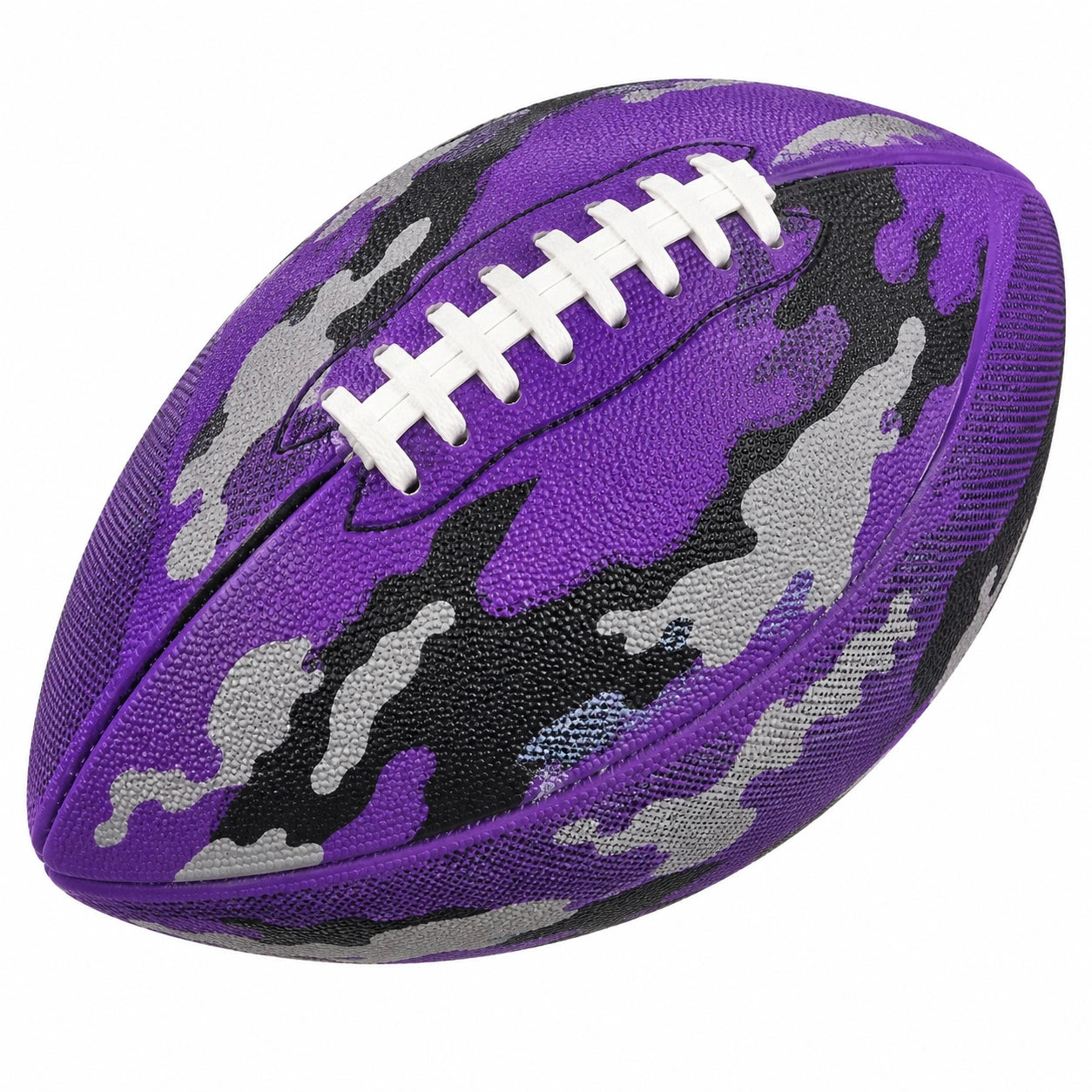 Balón de fútbol americano camuflaje púrpura y negro