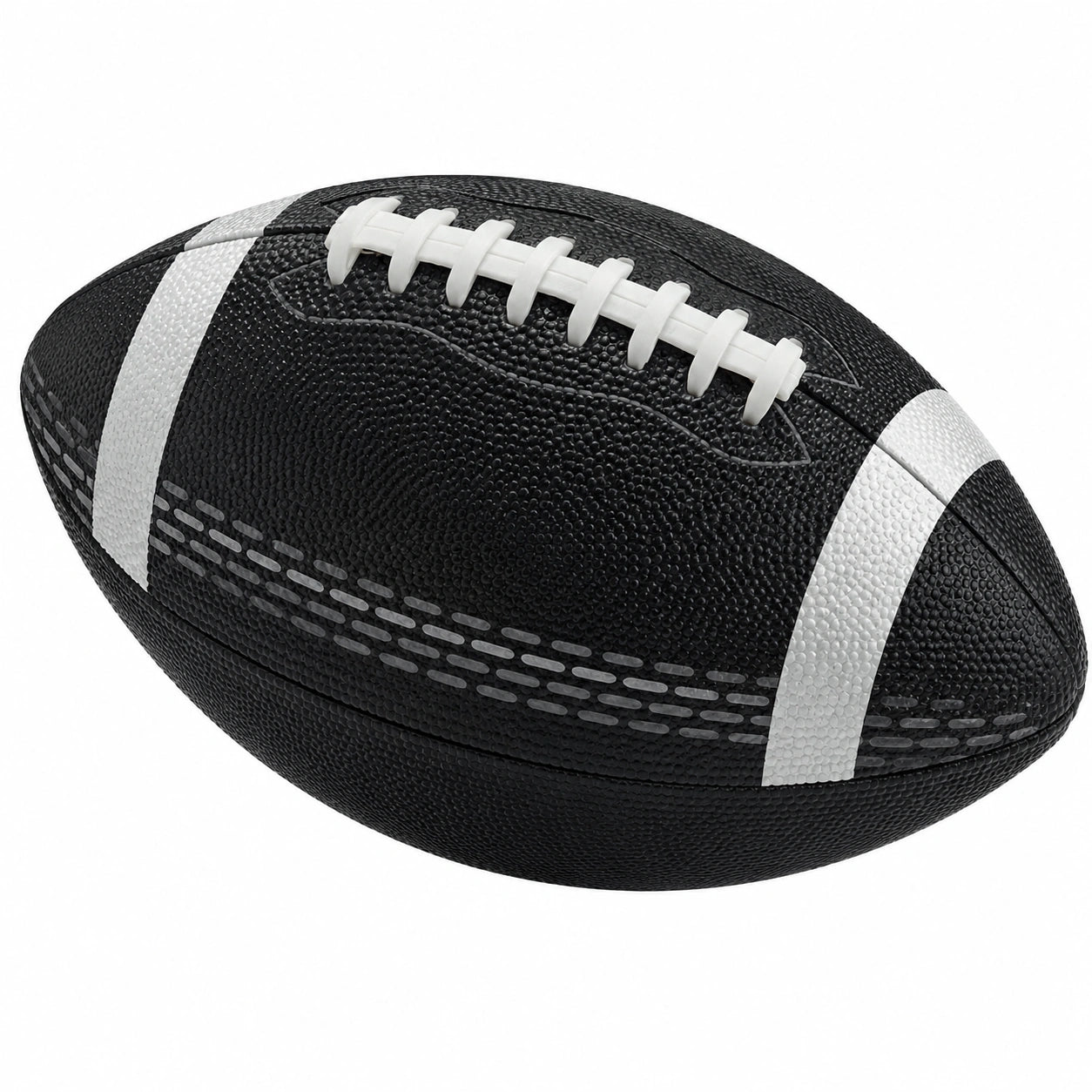 Balón de fútbol americano negro con costura reforzada y agarre óptimo
