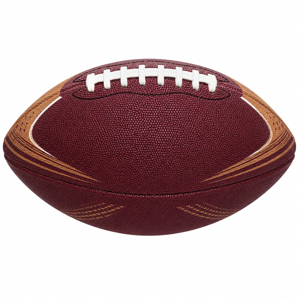 Balón de fútbol americano marrón con costuras reforzadas