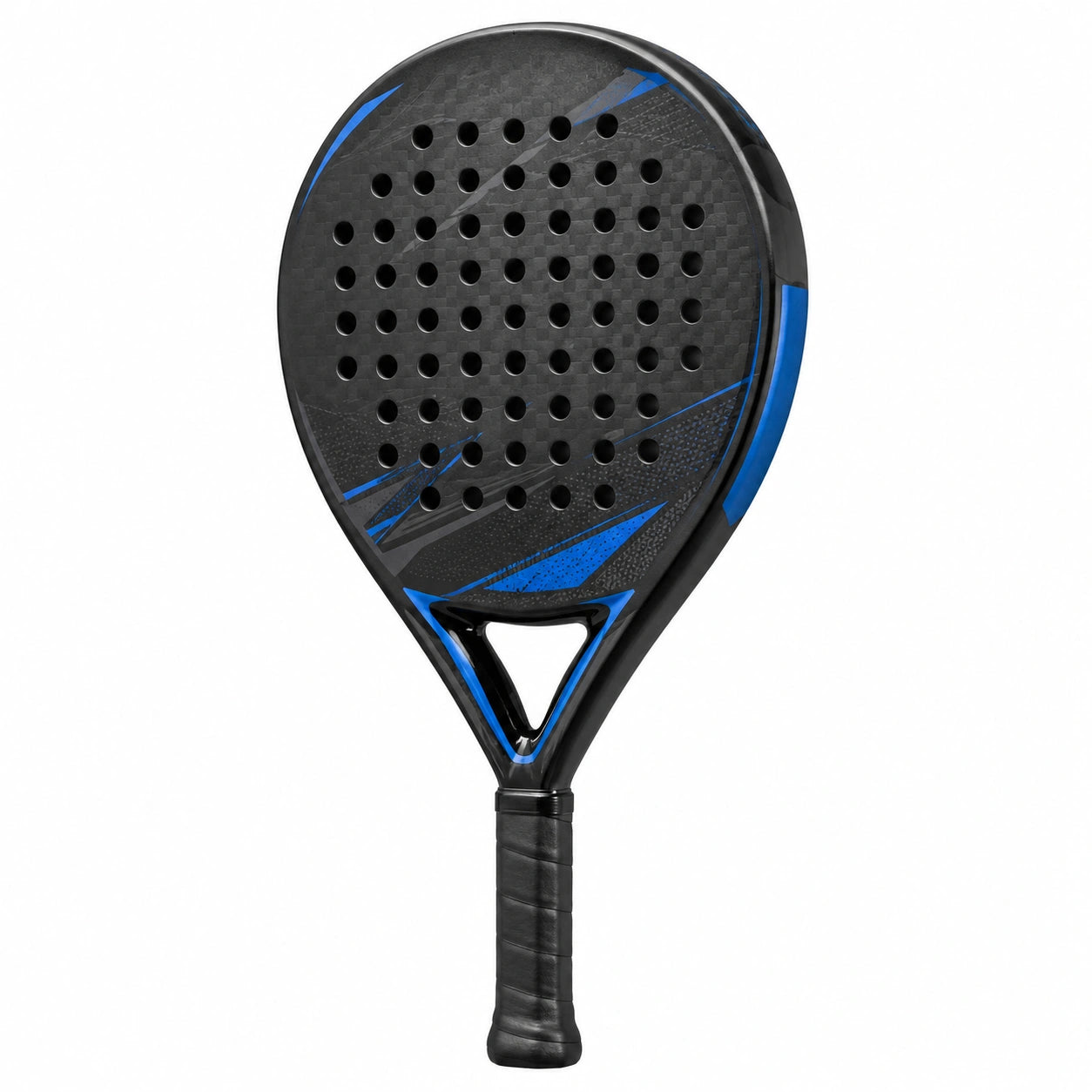 Pala de Pádel Negro y Azul con Diseño Aerodinámico