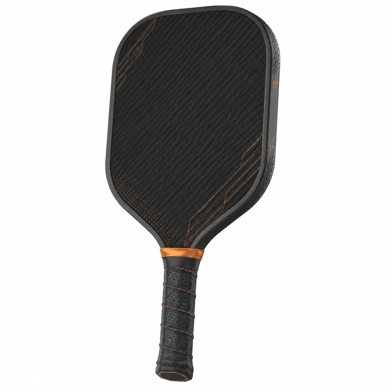 Pala de Pickleball Negra con Detalles Naranjas