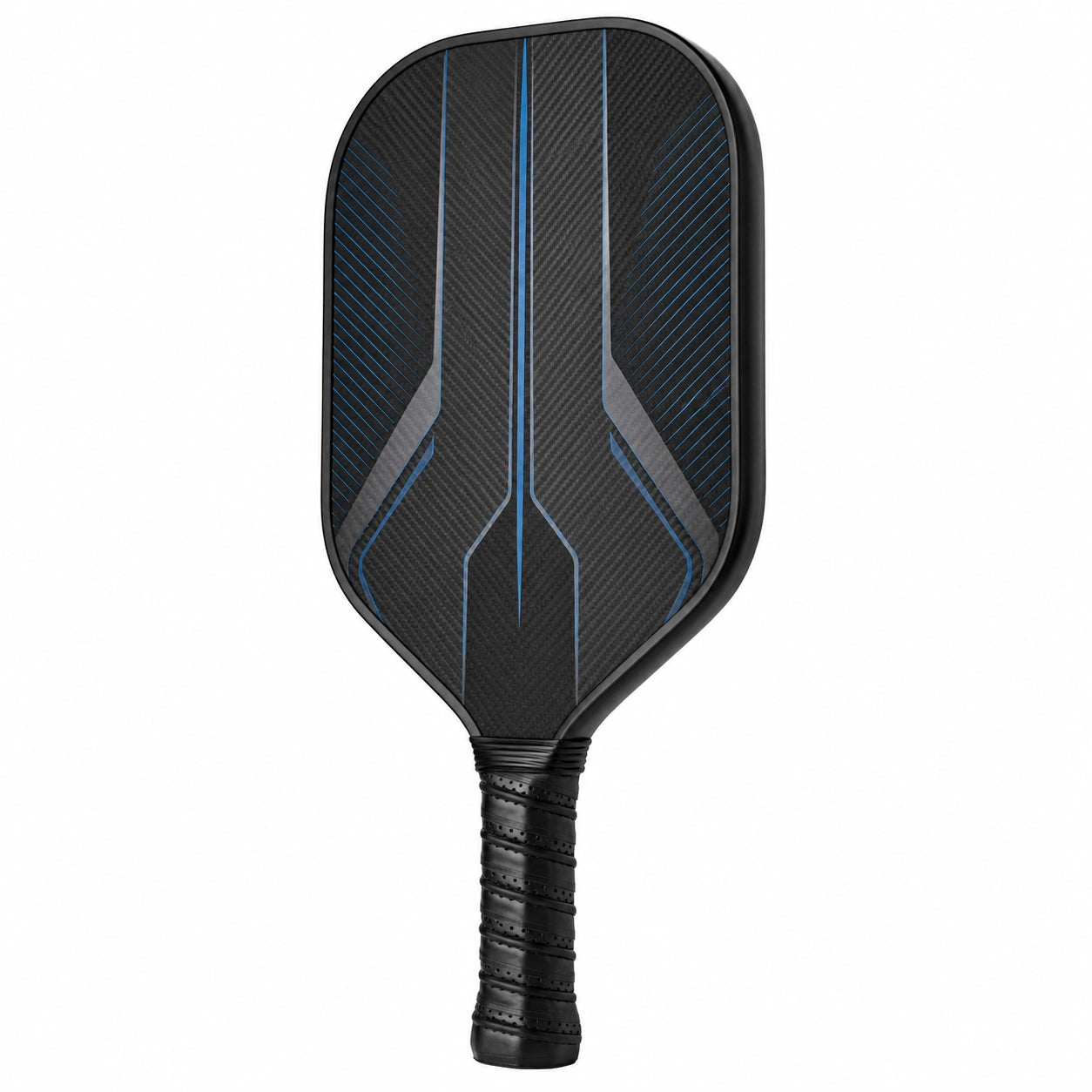 Pala de Pickleball Negra y Azul con Diseño Ergonómico