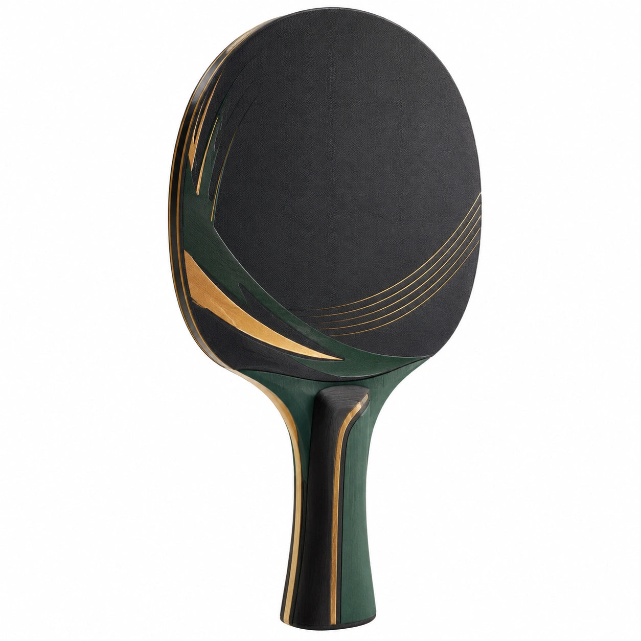 Raqueta de Tenis de Mesa Profesional Negra Verde Dorada