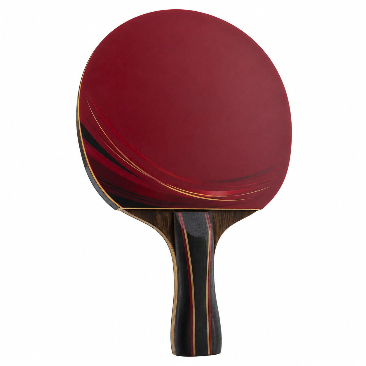 Pala de tenis de mesa roja con mango ergonómico