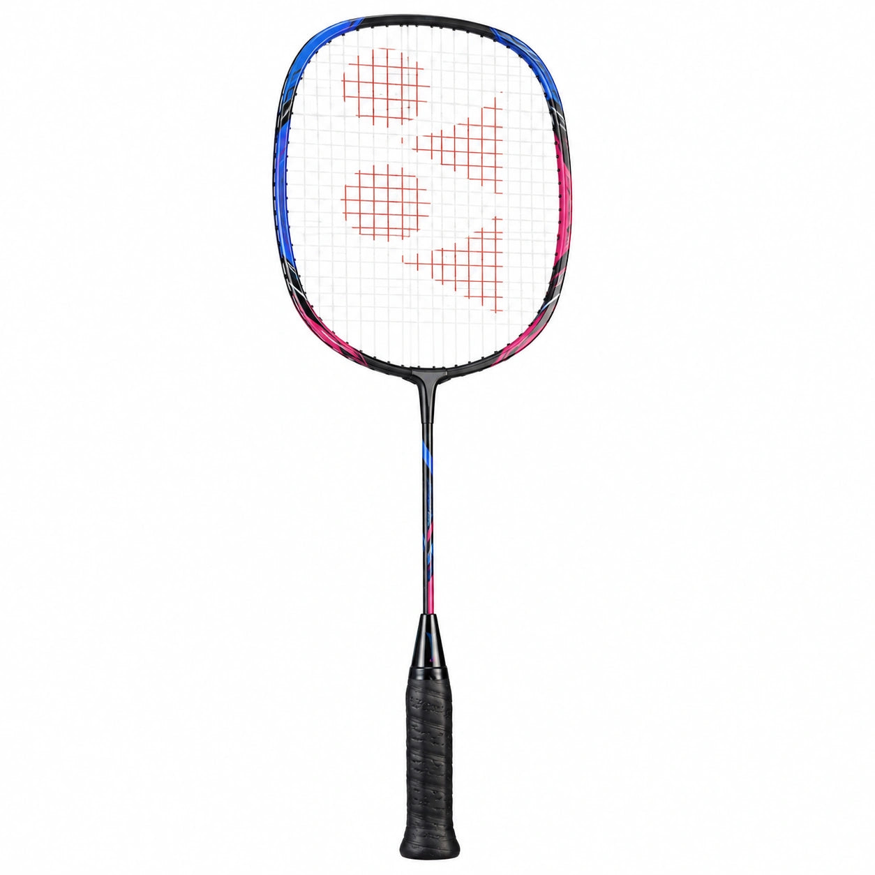 Raqueta de bádminton negra, azul y rosa 67.5cm